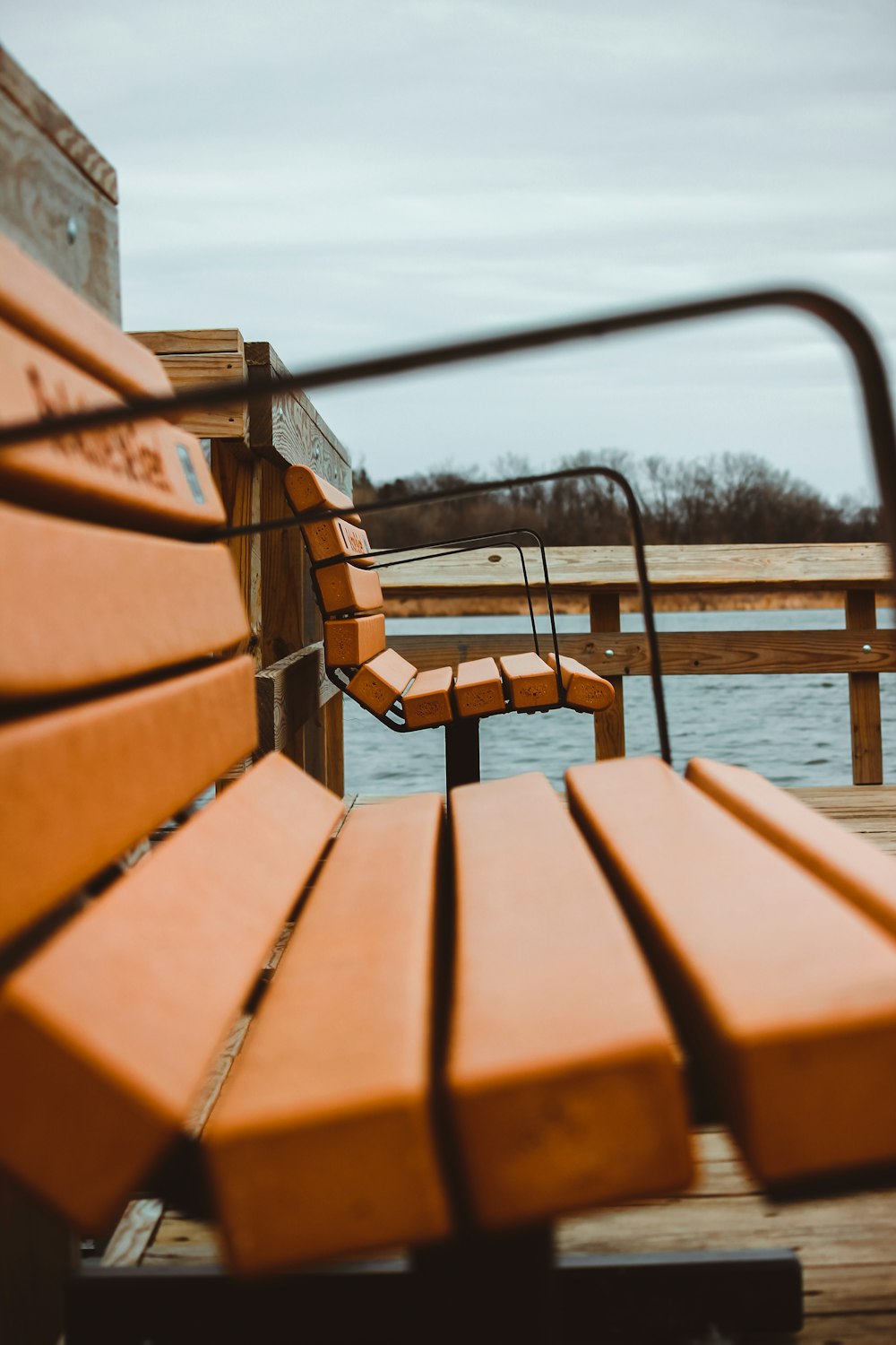 brown wooden bench