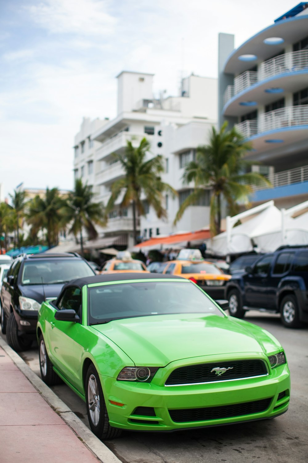 green Ford Mustang