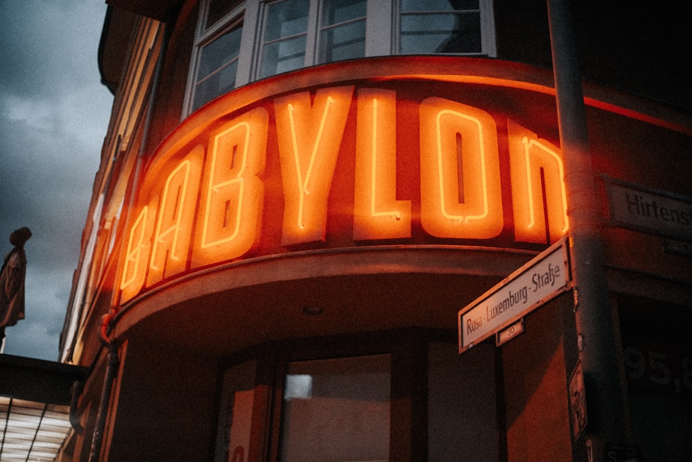 Babylon neon signage