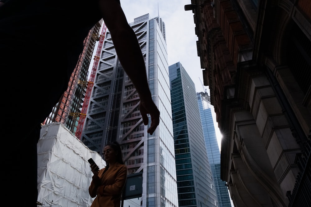 person walking near building