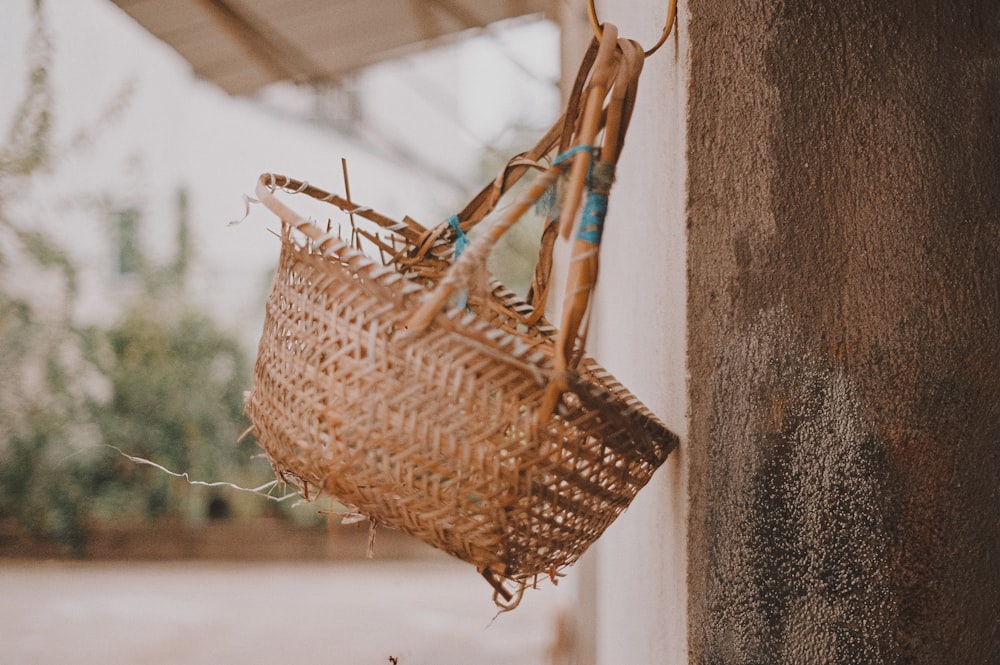 brown wicker basket