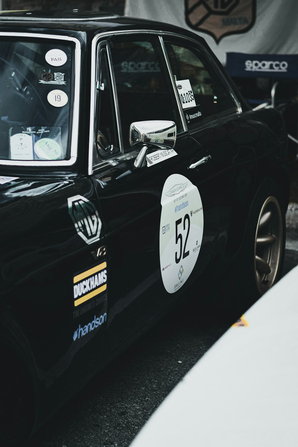 black and white vintage sedan