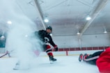 A hockey player in action on the ice.