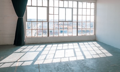 gray framed glass window