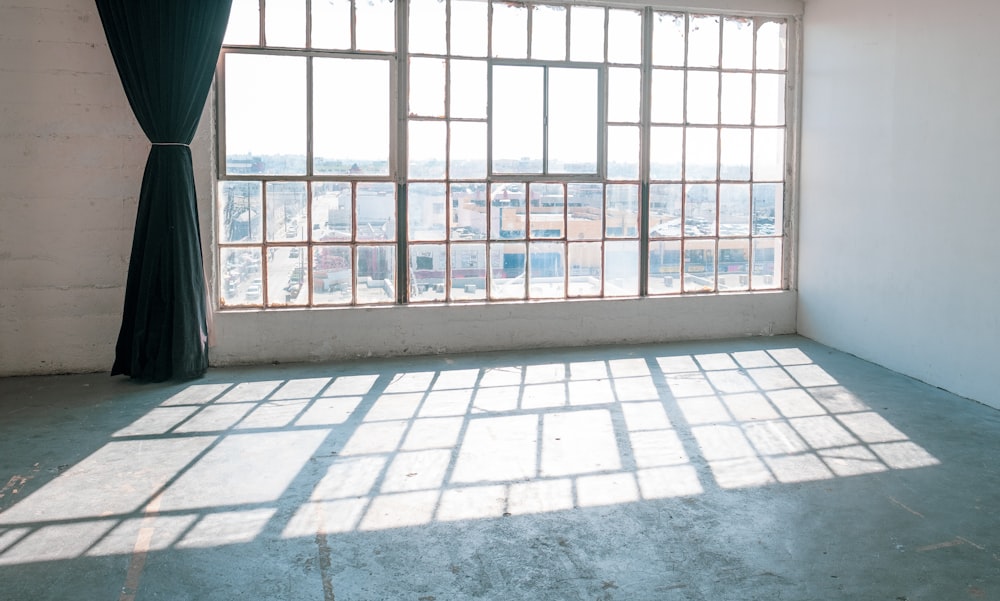 gray framed glass window