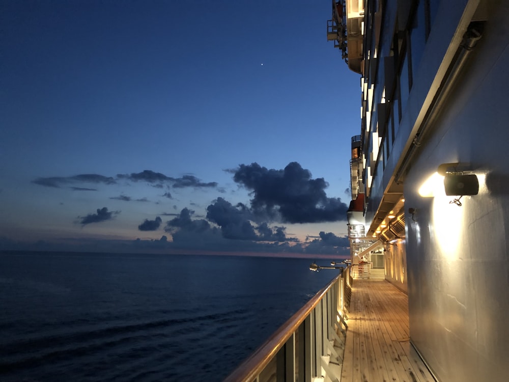 powered-on cruise lights in ocean