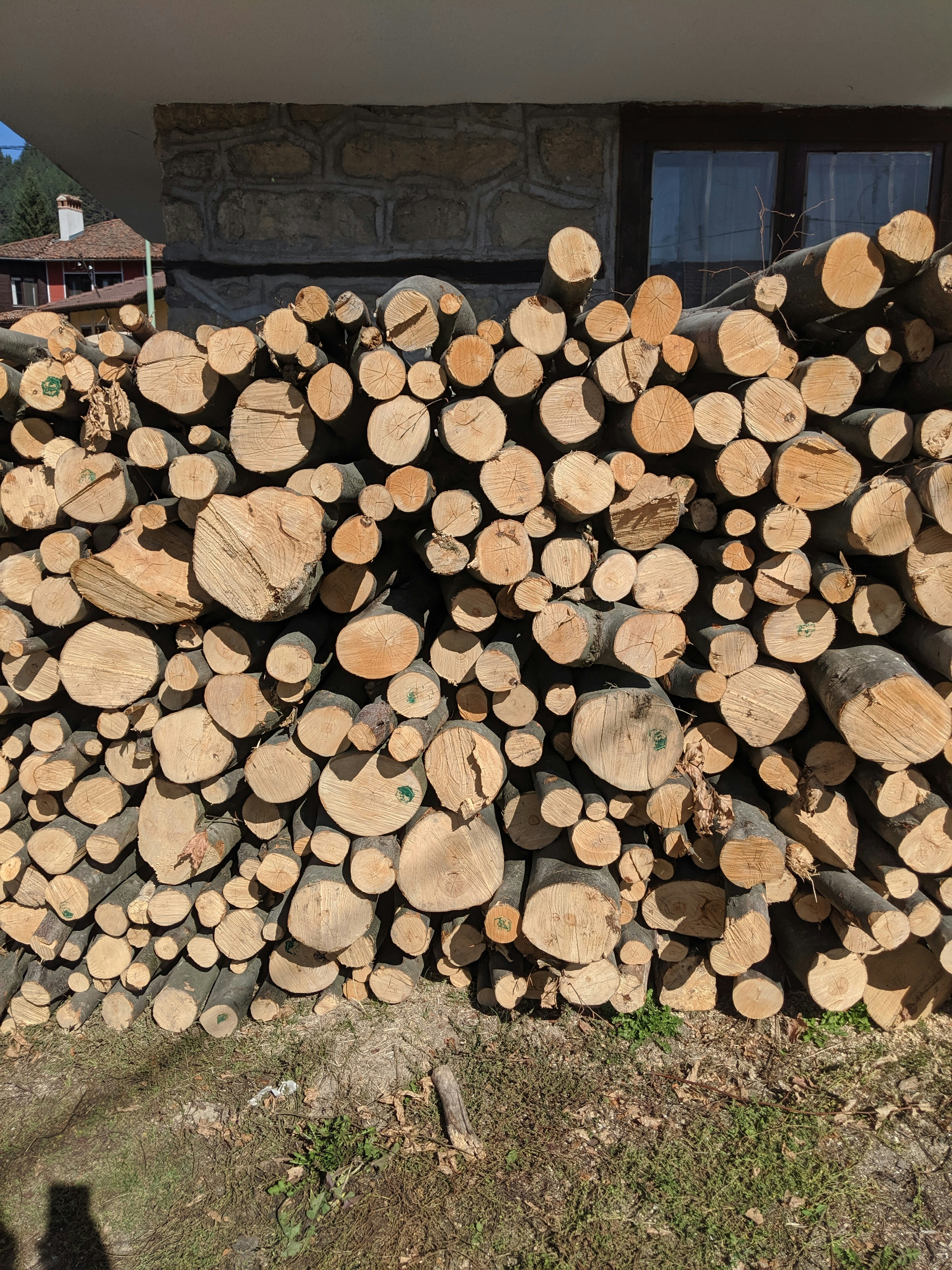 brown firewood lot