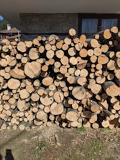 brown firewood lot