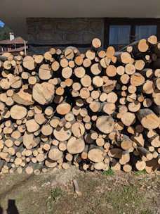 brown firewood lot