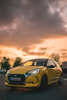 yellow 3-door hatchback
