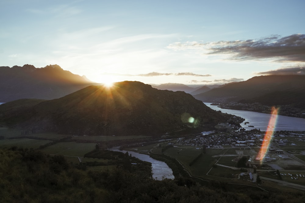 wide-angle photography of mountain range during daytime