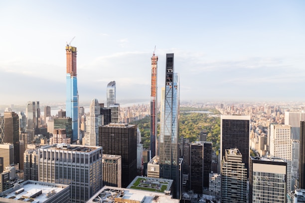 A panoramic view of Dubai Digital Park showcasing modern office buildings under a clear sky.