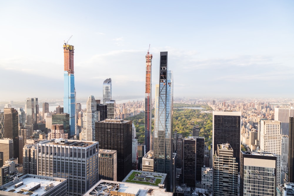 wide-angle photography of high-rise buildings during daytime