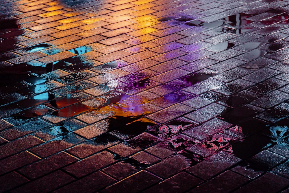 brown brick pavement