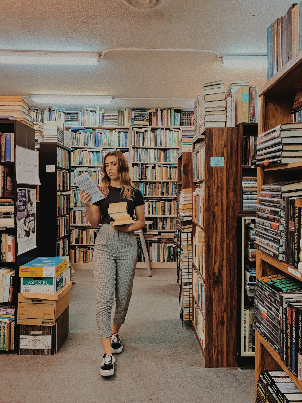 woman holding book