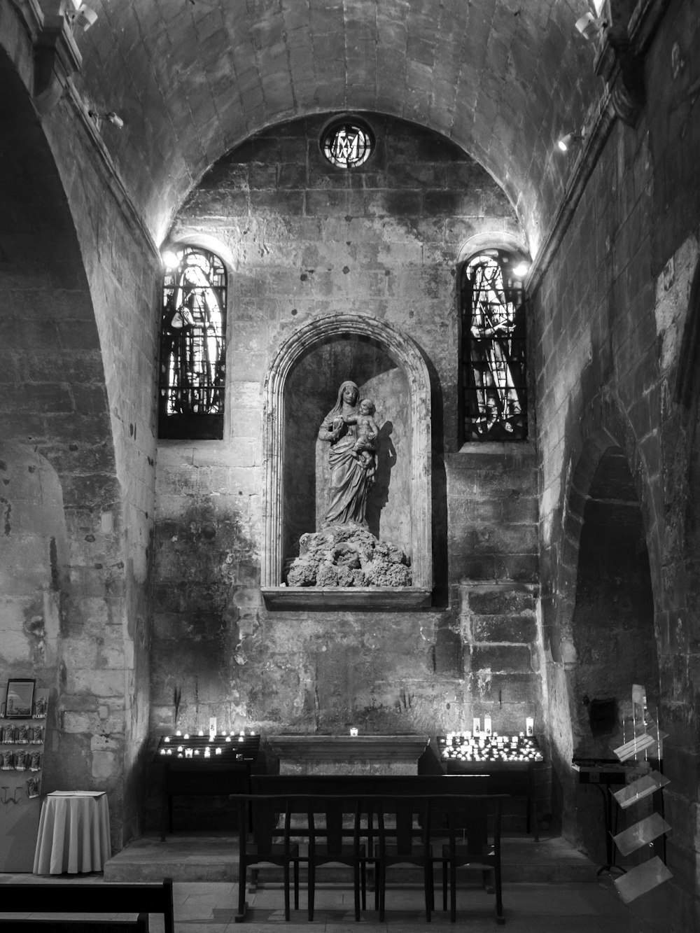 gray church interior