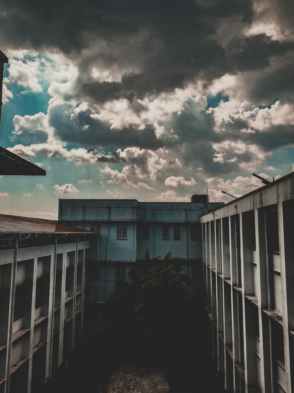 white painted building