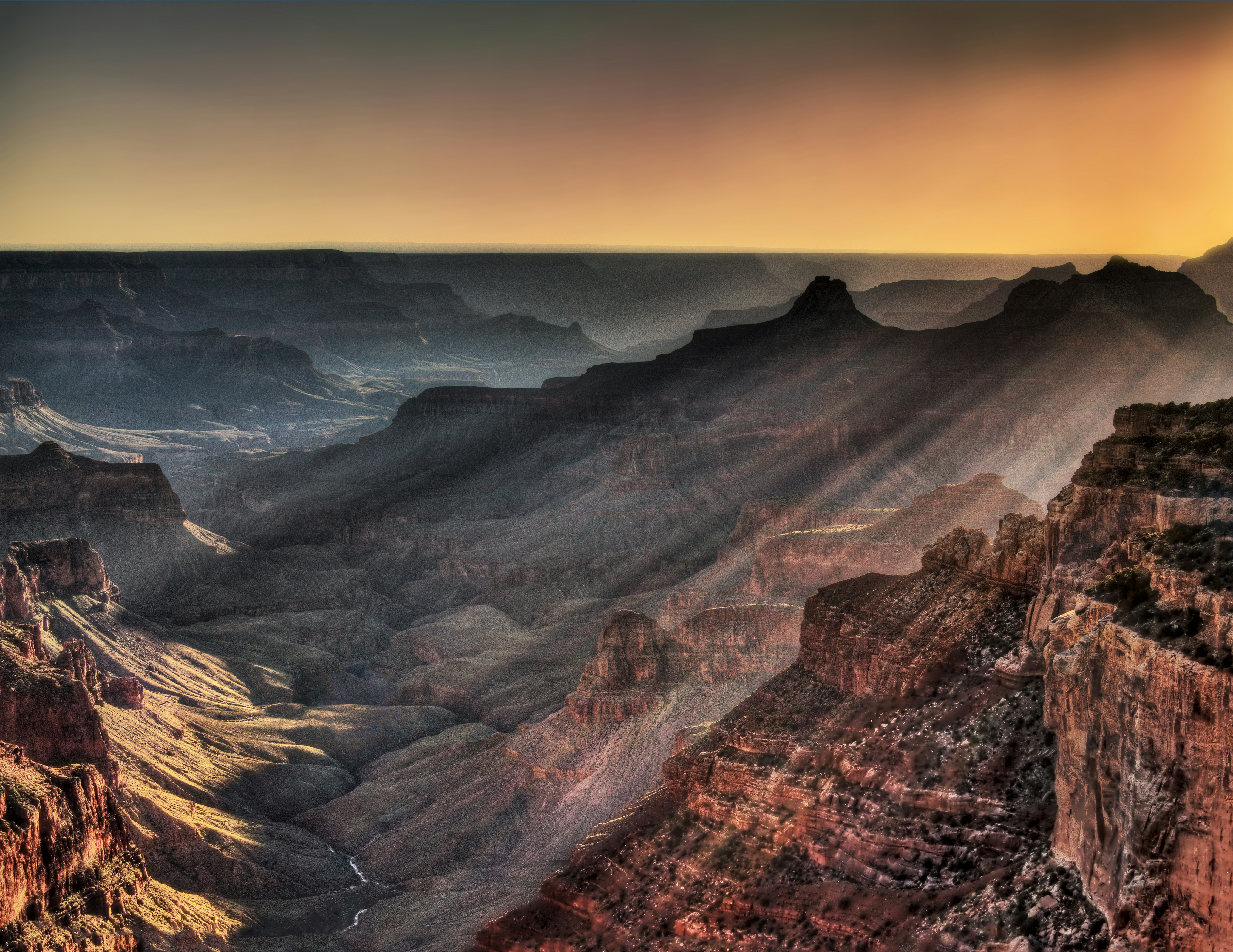 view of grand canyon during golde hour
