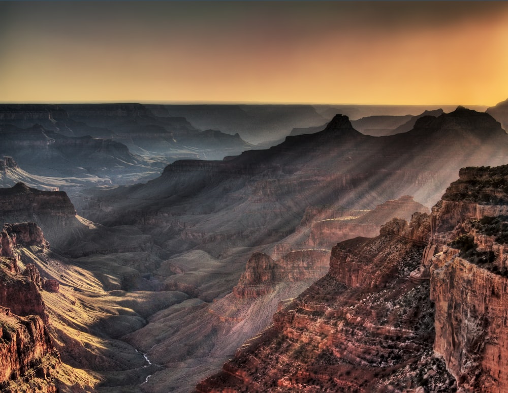 view of grand canyon during golde hour