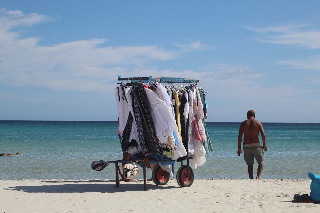 clothes rack near shore