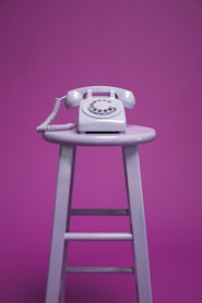 purple rotary telephone