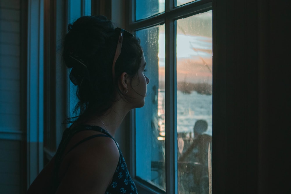 woman near window