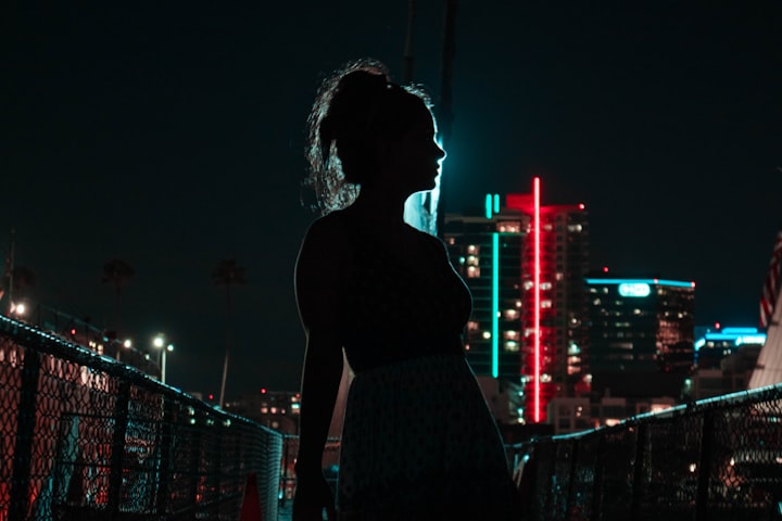 A Girl Walks Alone at Night