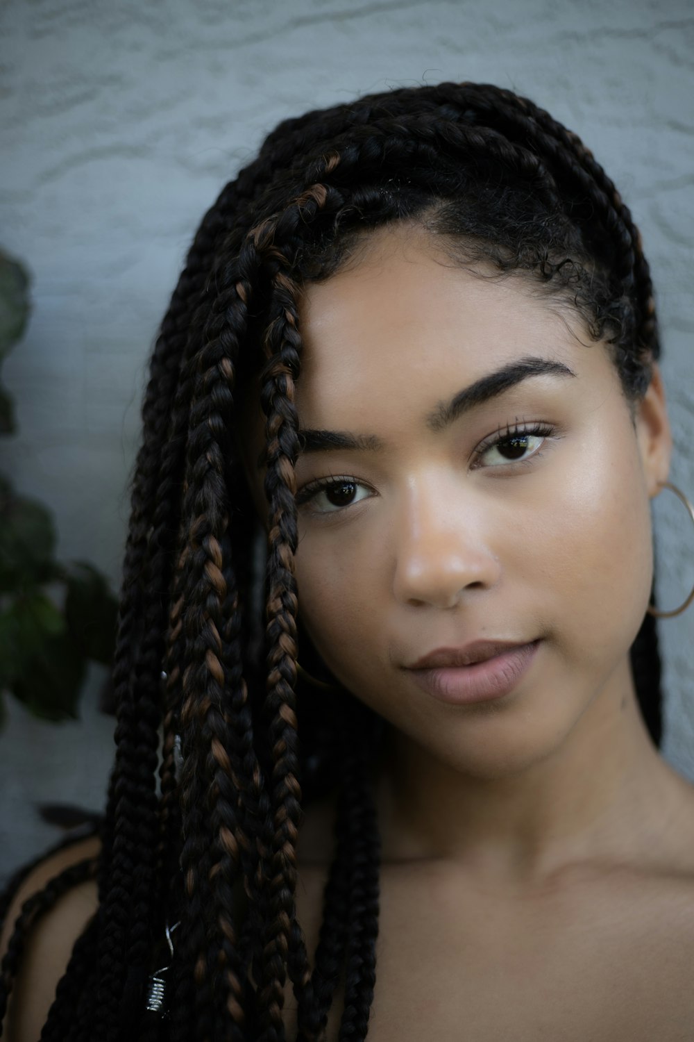 woman black braided hair