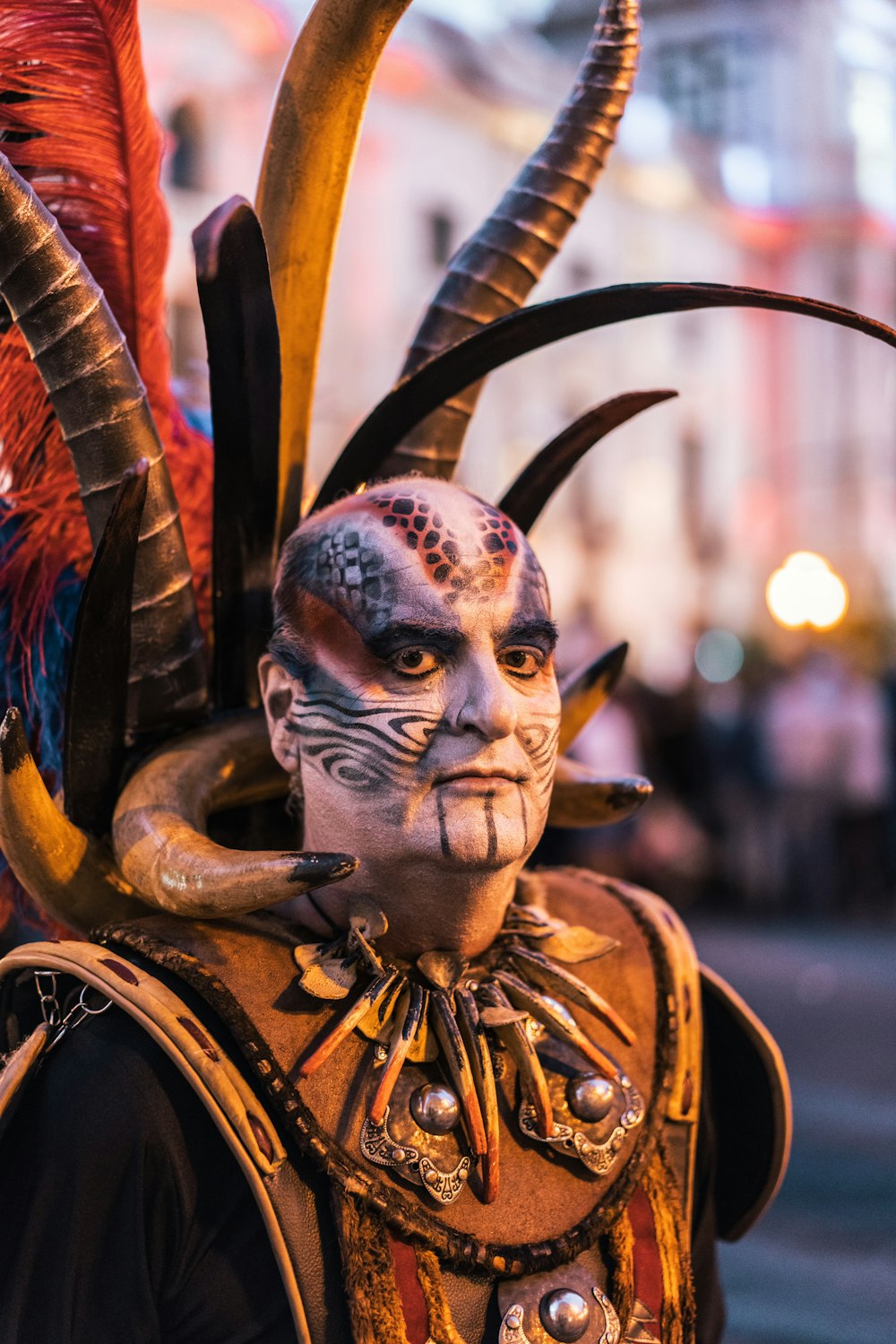 man wearing black warlock costume