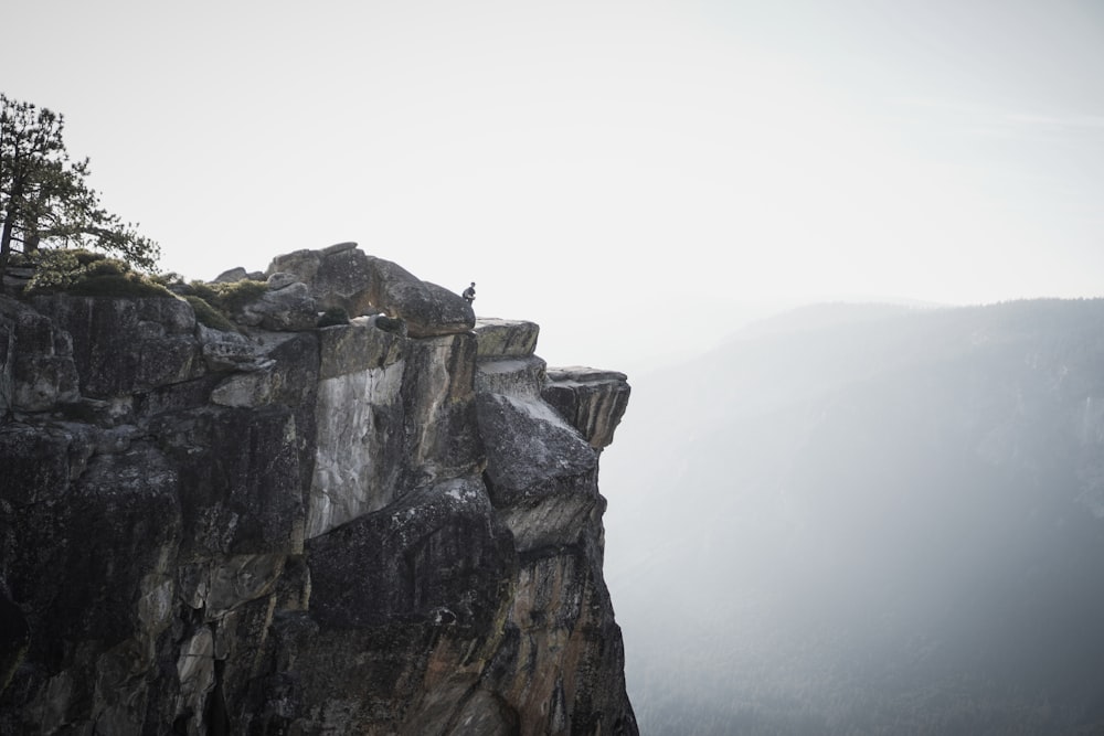 person on mountain