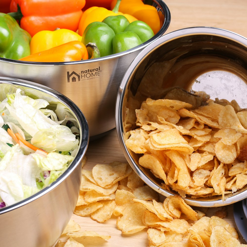 chips beside vegetables