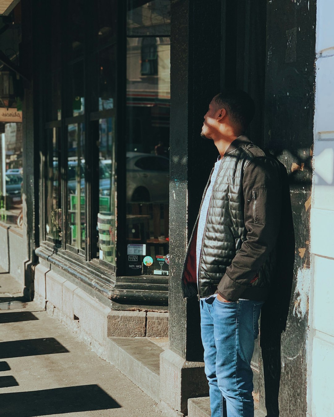 men's black bubble jacket