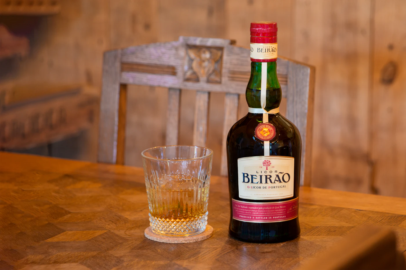 Liqueur poured into a glass
