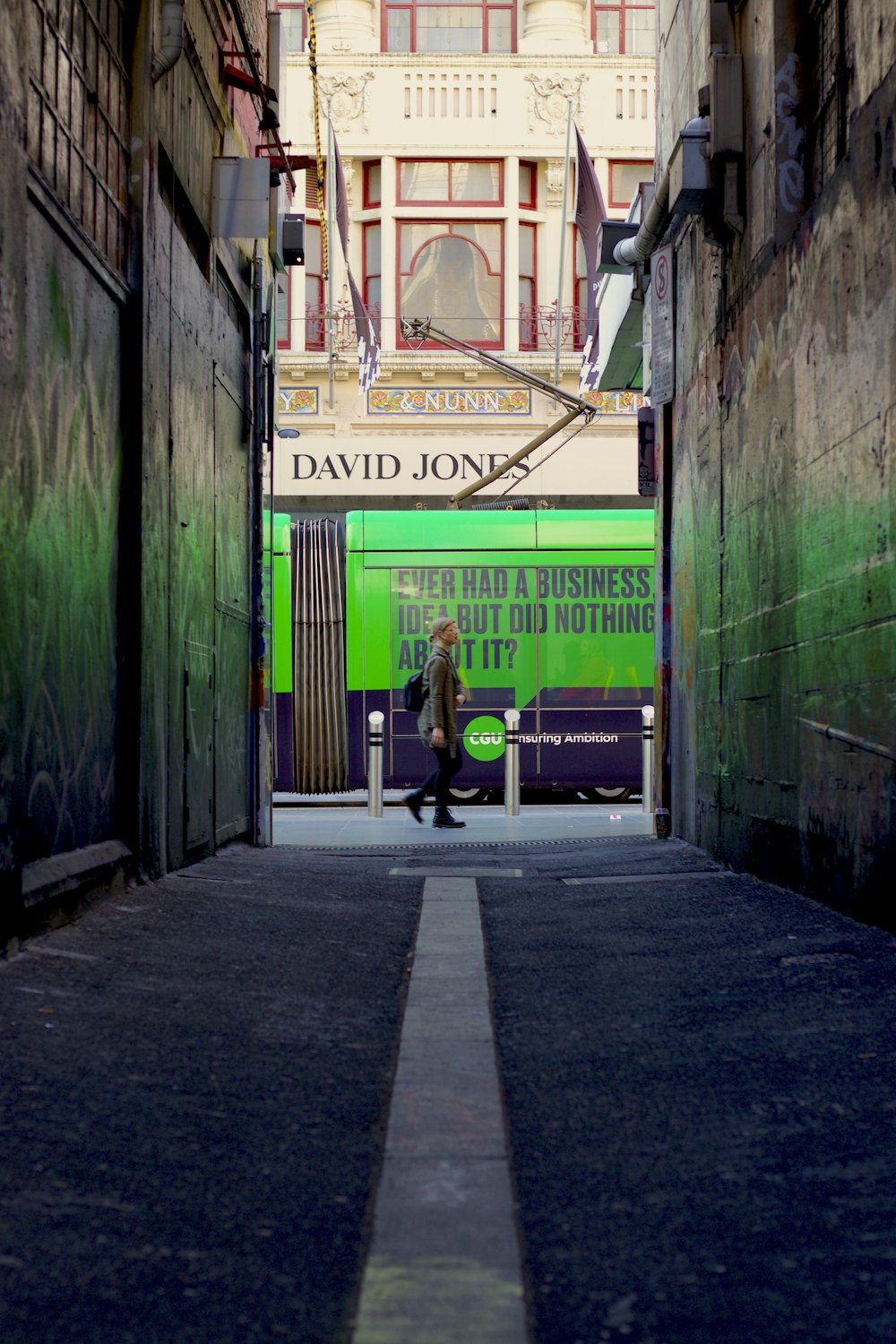 man walking on street