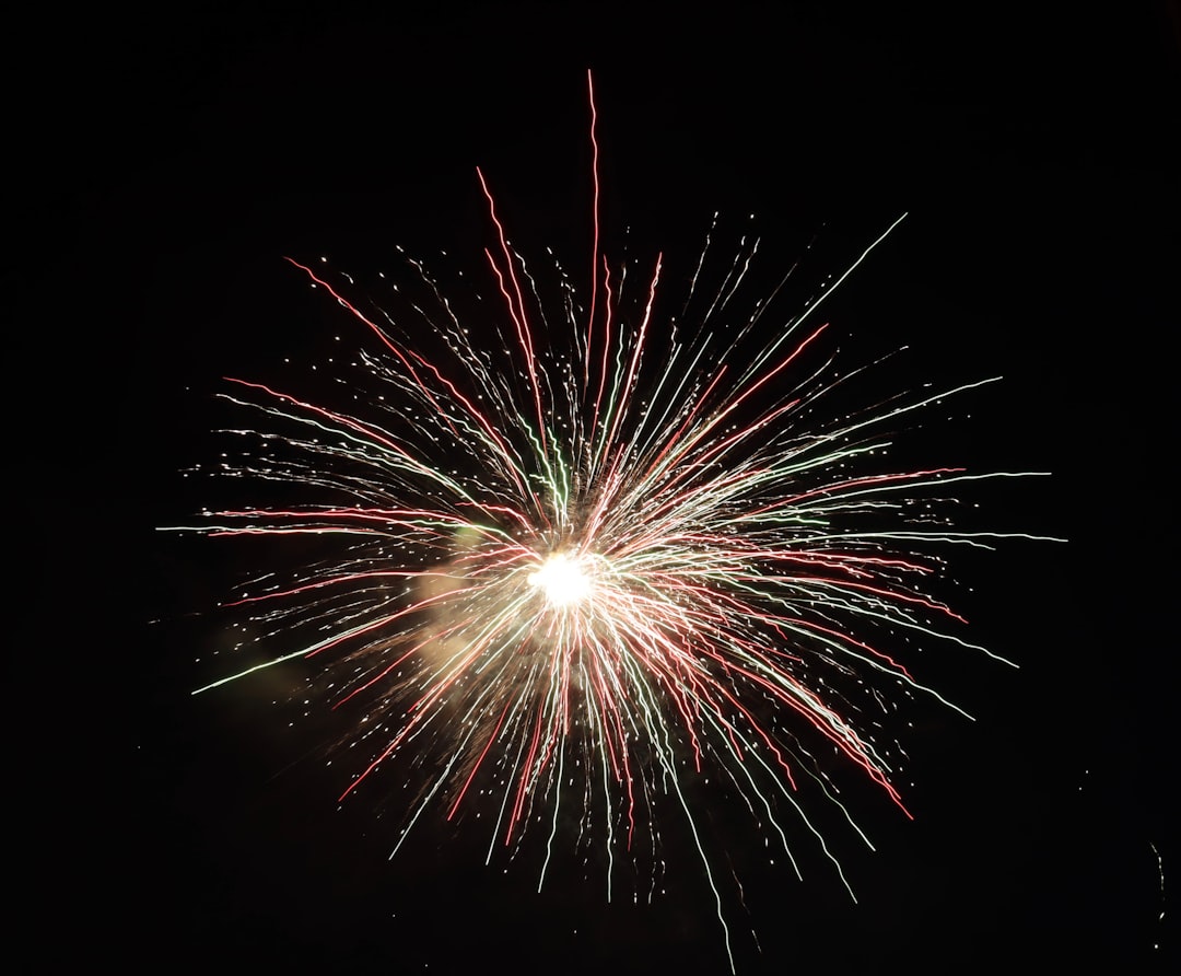 red and gray fireworks