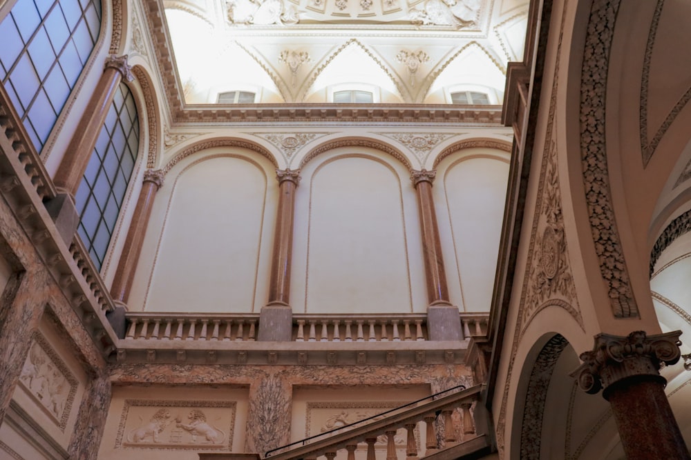 brown and white stairs