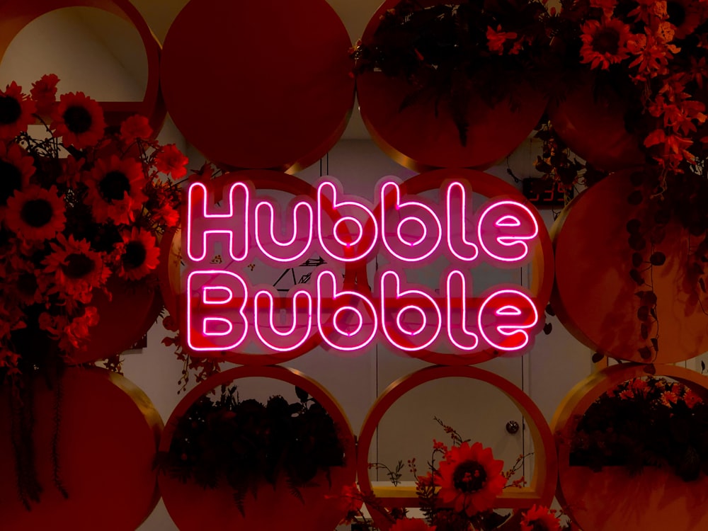 Hubble Bubble neon signage