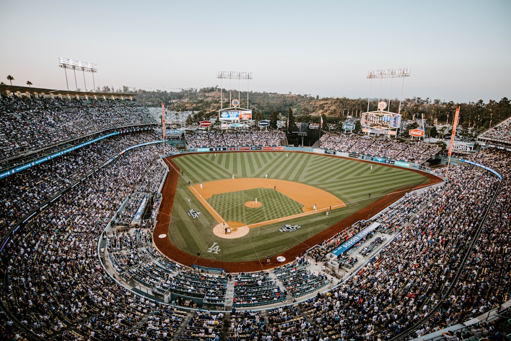 bird's eye view of a baseball court