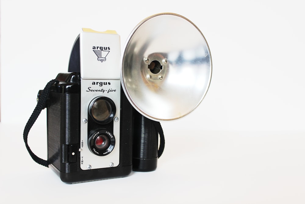 vintage black and white camera