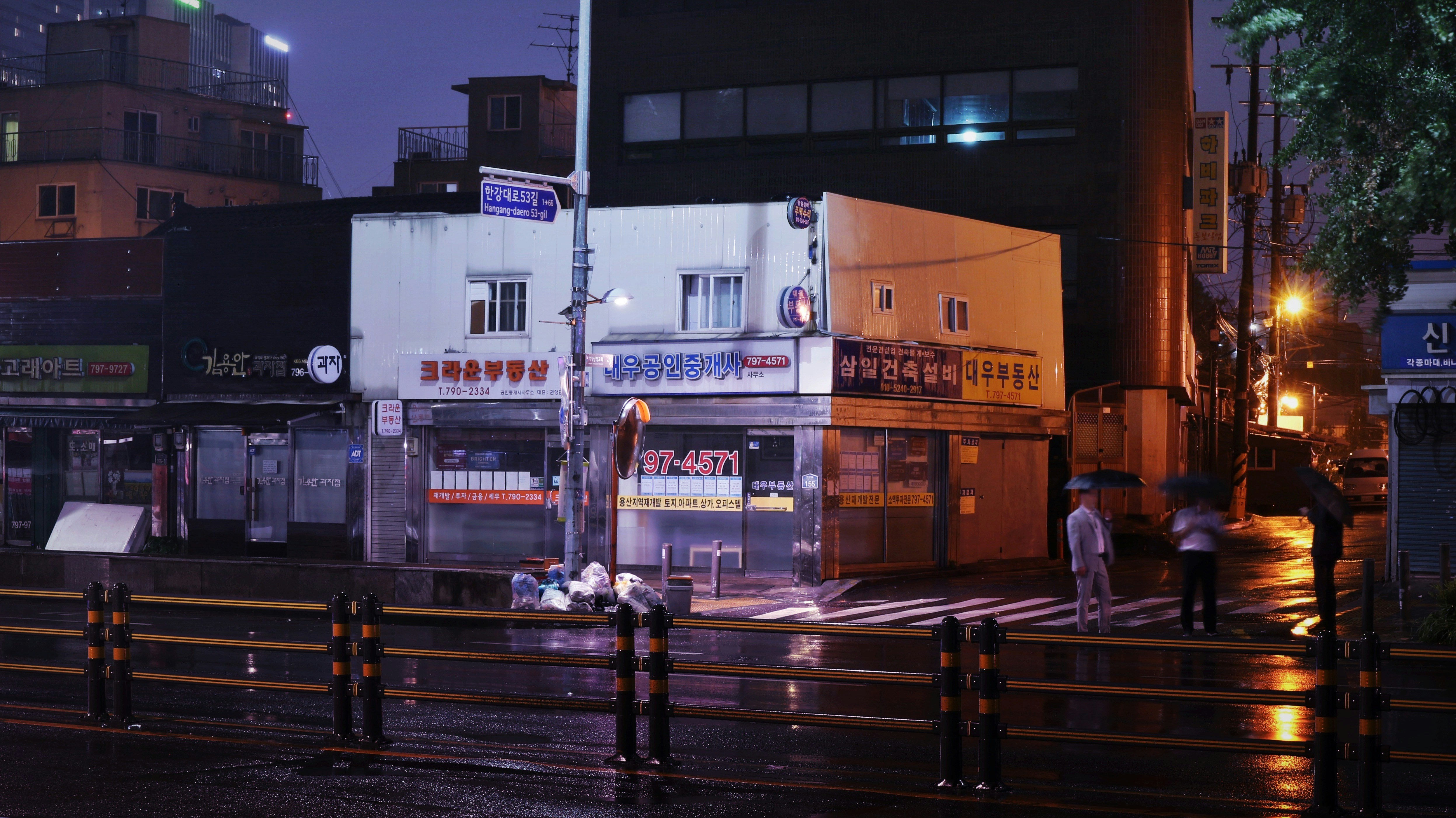 white building near road