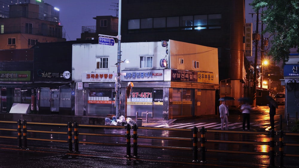 white building near road