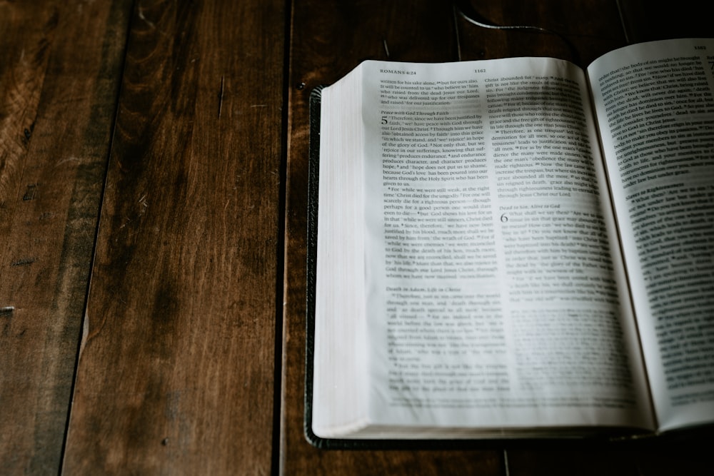 open book on table