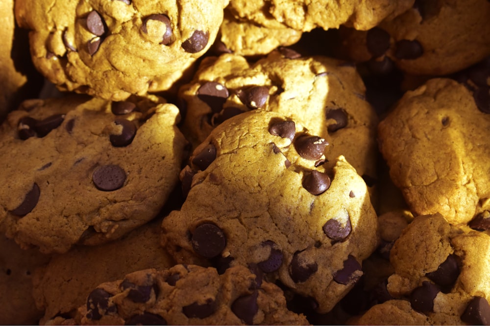 bunch of chocolate chip cookies