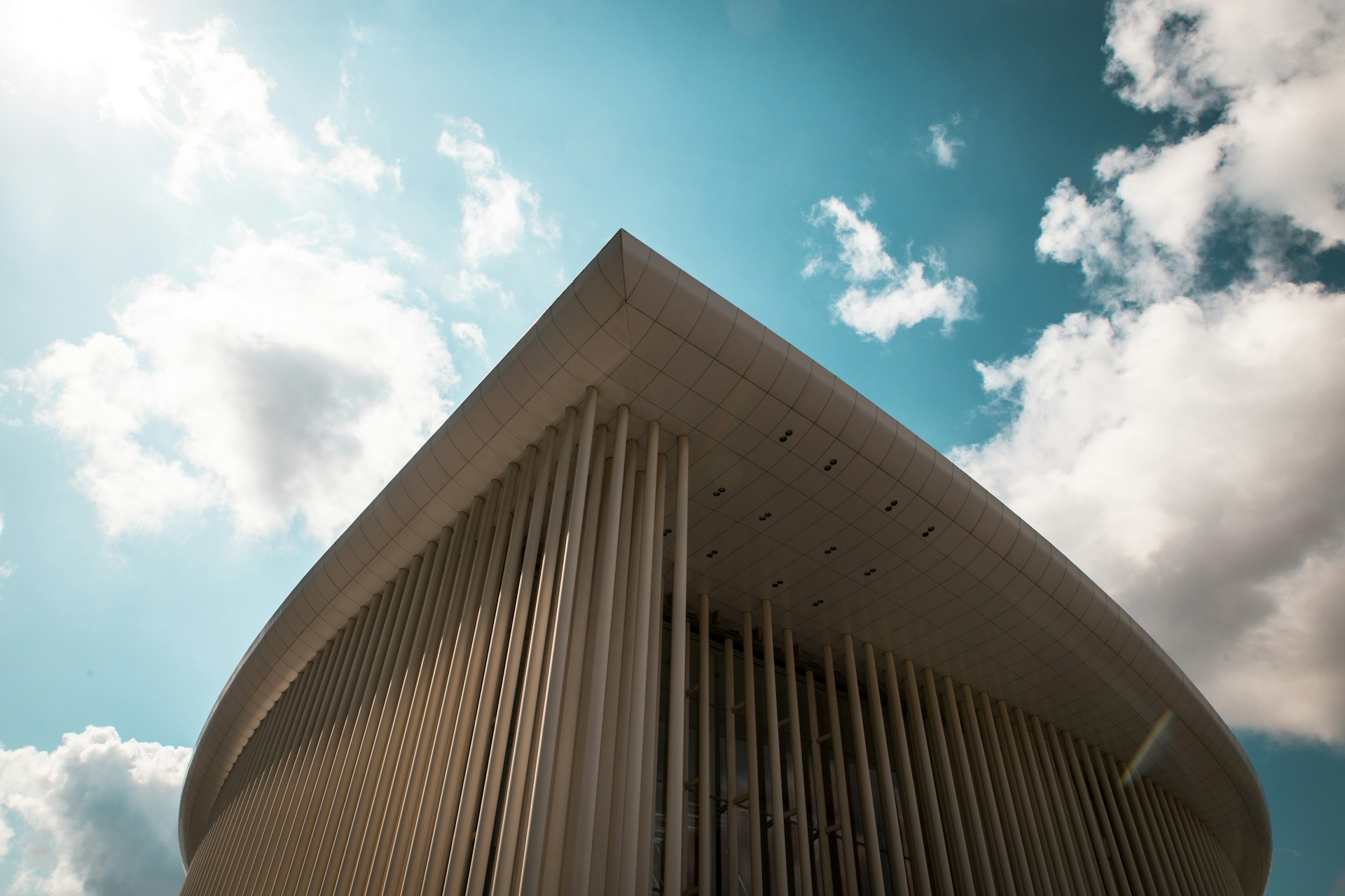 low-angle photograph of concrete structure