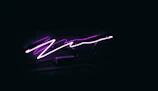 Close-up of a glowing neon menu interface on a tech-inspired web page with dark purple background.