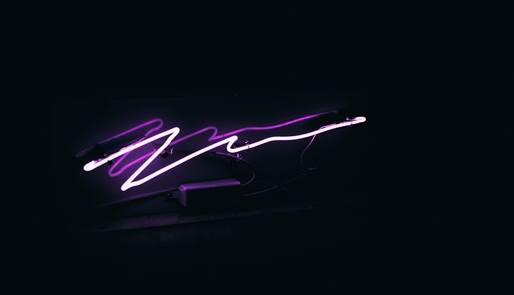 white and purple neon light