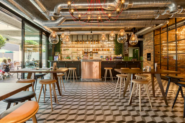 High Stool Coffee Bar — commercial cafeteria & pantry interior design