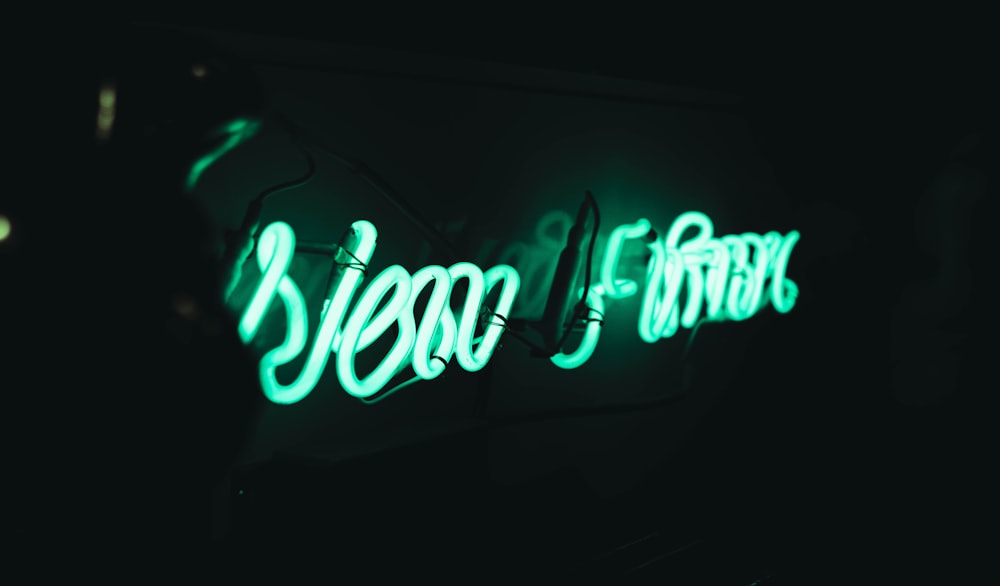 green neon sign