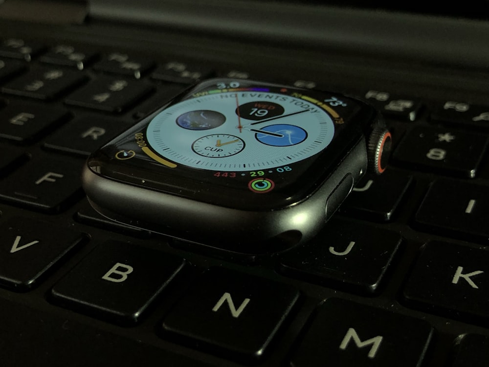 Apple Watch on keyboard
