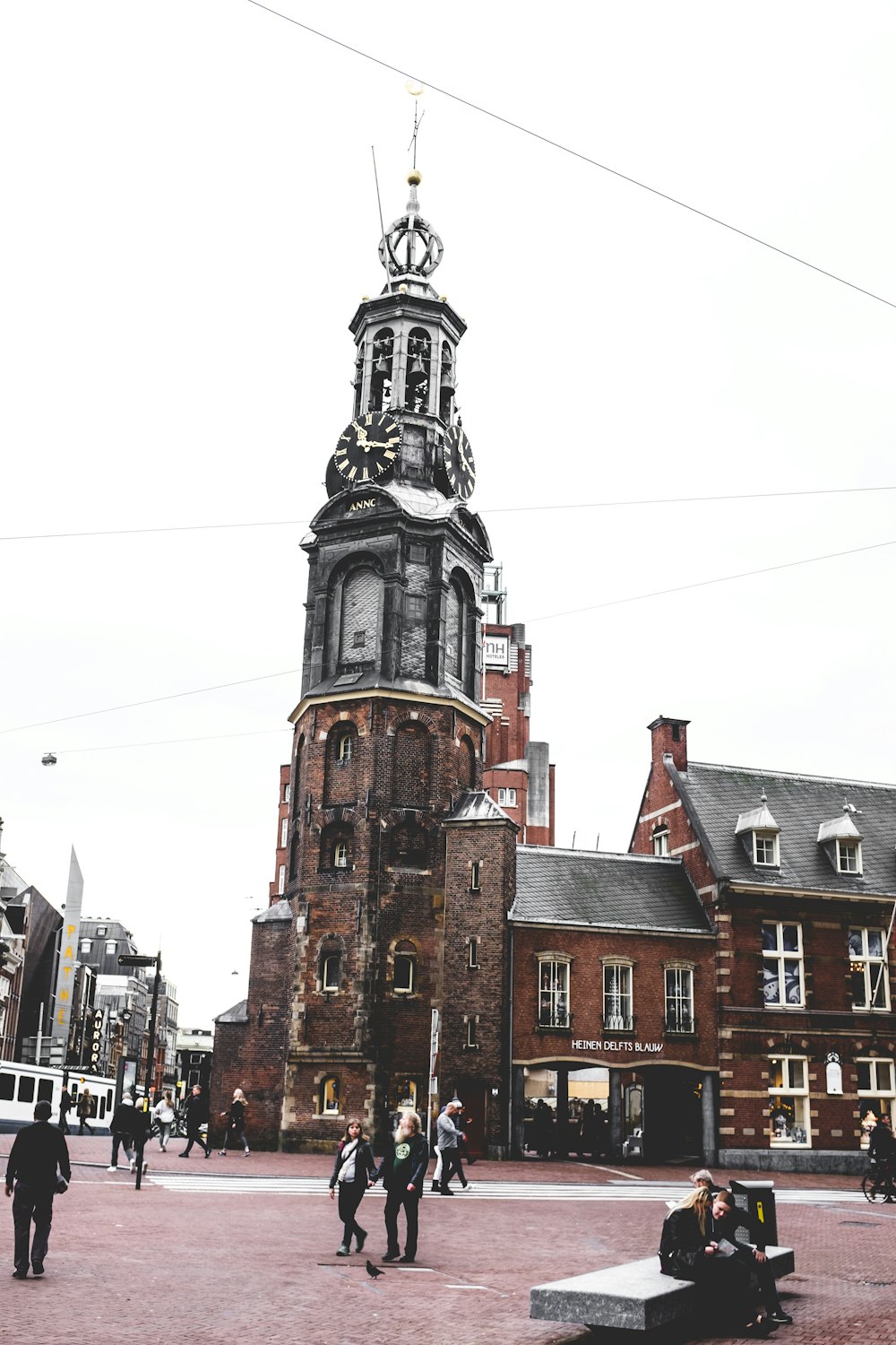 people walking near building